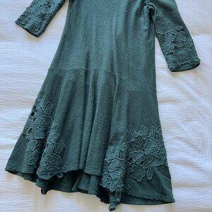 Maeve by Anthropologie | Holly Green Drop Waist Dress Size XS